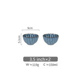 Popxstar  European Ceramic Tableware Set Blue Chrysanthemum Shape Rice Soup Bowl Dish Fruit Plate Creative Retro Kitchen Utensils