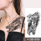 Popxstar Waterproof Temporary Tattoo Sticker Japanese Phoenix Flame Flash Tatto Feather Totem Body Art Arm Leg Waist Fake Tatoo Men Women