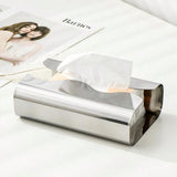 Popxstar Nordic Stainless Tissue Case Mirror Napkin Holder Silvery Napkin Box Desktop Tissue Box Table Decoration Kitchen Accessories