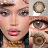 Popxstar  1 Pair Colored Contact Lenses Natural Brown 14.5mm Big Eyes Contacts Cosmetics Green Eye Color Lens Gray Lens Women Makeup