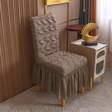 Autumn Winter Thickened Elastic High-end Chair Cover Solid Color Non-slip All-inclusive Dining Table Backrest  Seat Cover