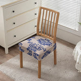 Flowers Print Chair Seat Covers Removable Washable Anti-Dust Stretch Spandex Dining Room Upholstered Chair Cushion Slipcover