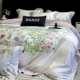 Popxstar  1000TC Lyocell Cotton Flowers Plant Prints Luxury Bedding Set Soft Silky Duvet Cover Set Flat/Fitted Bed Sheet Pillowcases 4Pcs