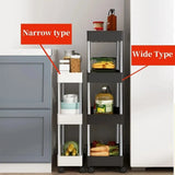 Popxstar 1pc 3/4 Tier Rolling Storage Cart High Capacity Storage Shelf Movable Gap Storage Rack Kitchen Bathroom And Livingroom Organizer