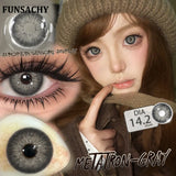 1 Pair Gray Color Contact Lenses Beautiful Pupils for Eyes Korea Fashion Brown Lenses Natural Softlens 0.00 Degree Lens