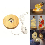 Popxstar Wood Desktop Decorative Lights Light Base Night Light Wooden Led Usb Display Light Display Stand Lamp Holder Lamp Art Ornament