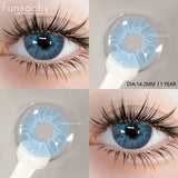 Popxstar  1 pair Colorcon Contact Lenses for Eyes Black Lenses Beautiful Cosmetic Pupil Blue Lenses Big Eyes Contacts Lens Yearly