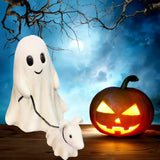 Ghost Walking Ghost Walking Dog Statue Halloween Ghost Decor Indoor Outdoor Spooky Ghost Dog Halloween Figurine Ghost Dog