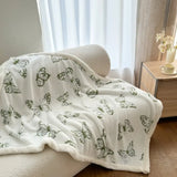Popxstar  New double-layer cationic jacquard butterfly-dyed multi-functional blanket Tafu  lamb wool blanket