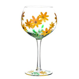 1pc Hand Drawn Glass Painted Red Wine Glass Large Belly Wine Glass Decoration High Foot Creative Home European Bar