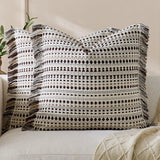45x45/60x60cm Bohemian Pillow Covers Yarn-dyed Polka Dot Cushion Covers Tassel Edge Pillow Case for Living Room Bedroom Sofa Car