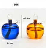 Popxstar  Glass Candle Holder Spherical Oil Lamp Room Decoration with Lid Candle Holder Home Furnishing Desktop Smoke Free Crispy Oil Lamp
