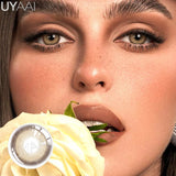 Popxstar  1 Pair Colored Contact Lenses Natural Brown 14.5mm Big Eyes Contacts Cosmetics Green Eye Color Lens Gray Lens Women Makeup