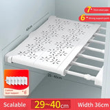 Popxstar NEW Adjustable Closet Organizer Kitchen Storage Shelves Space Saving Wardrobe Wall Mounted Rack Home Appliance Cabinet Holder1pc