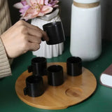 Popxstar  1Pc Creative Mini Ceramics Espresso Cup Professional Coffee Mug Home Office Kungfu Tea Cup Shot Glass Drinkware White/Black 60Ml