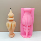 Popxstar  4 Story Geometry Candle Silicone Molds Stripe Circular Soap Resin Mould Chocolate Making Gypsum Home Party Dinner Decor DIY Gift