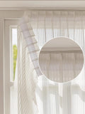 Popxstar French Romantic Vertical Shutter Screen Whtie Sheer Curtain Hook and Loop Fastener