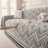 Popxstar  High-end Sense Sofa Cover Modern Simple Striped Chenille Thickened Non-slip and Scratch-resistant Home Textile Home Decoration