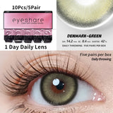 Popxstar 10Pcs=5Pair Color Contact Lenses for 1 Day Daily Lens Blue Contacts Daily Disposable High Wearing Comfort Brown Lenses