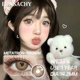 Popxstar  1 Pair Colored Contact Lenses for Eyes Natural Brown Gray Eye Contacts Yearly Cosmetics Pupils Blue Lens Green Contacts