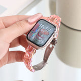 popxstar Laser Transparent Acrylic Strap for Apple Watch Band 42mm 46 41 38 45 44 49 40mm Women Bracelet for iWatch Series 10 9 8 7 6 5