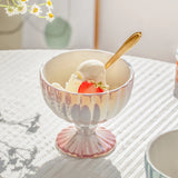 Pearl High Footed Yogurt Bowl Home High Beauty Dessert Ice Cream Cup Fruit Salad Bowl