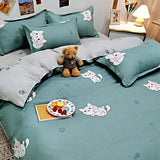 Popxstar  New Fashion Print Queen Size Bedding Set King Size Daisy Printed  Duvet Cover Set with Flat Sheets Cozy Durable Bedding Sets