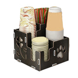 Multi-Cell Disposable Paper Cup Storage Shelf Space Saving Large Capacity Paper Cup Dispenser Durable Cup Straw Storage Rack