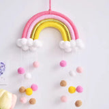 Cute fur ball rainbow Dream catcher Dreamcatcher living room bedroom children's room tapestry Wall decoration pendant gift