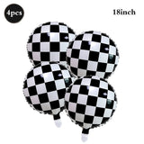Popxstar  Racing Theme Party Decor Black and White Plaid Wheel Balloon Sport Car Traffic Light Balloon Kids Birthday Racing Party Supplies