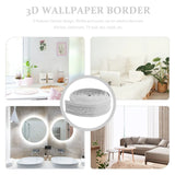 Popxstar 2 Roll 3D Embossed Pattern Wall Trim Skirting Border Sticker Self-adhesive Wall Molding Skirting Line Wallpaper Border Frame
