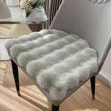 Faux Rabbit Chair Seat Cushion Arc-shaped Computer Chair Cushion Office Casual Dining Chair Cushion Mats Thickened
