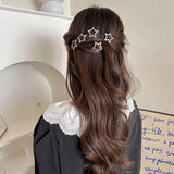 Popxstar 2/50Pcs Y2K Silver Star Hair Clips for Girls Filigree Star Metal Snap Clip Hairpins Barrettes Hair Jewelry Nickle Free Bobby Pin