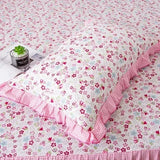 2 Pieces Cotton Printed Pillowcase Ruffle Garden Body Pillow Cover Bed Pillowcases Rustic Dobby Pillow Sham Pillow Cases