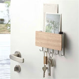 Popxstar Wall Hanging Bamboo Key Hanger Holder Wall Organizer Rectangle Key Rack Hooks Coat Hooks Home Decoration Coat Hanger