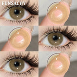 1 Pair Natural Gray Lenses Color Contact Lenses Doll Black Big Eye Contacts Makeup Cosmetics Yearly Use Blue Color Lens