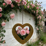 Decorative Retro Metal Plant Hangers Heart Shape Romantic Plant Hanging Basket Iron Plant Container Window Decor