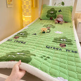 Popxstar Dormitory Single Thick Warm Bed Sheet Winter Milk Velvet Mattress Topper Double Bedspread Thin Bed Pad Mattress Cover Tatami Mat