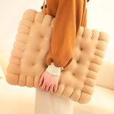 Popxstar Biscuit Shape Plush Cushion Soft Creative Pillow Chair Seat Pad Decorative Cookie Japanese Tatami Back Cushion Sofa Pillows