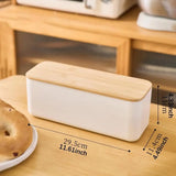 Cutting Board Lid Bread Box With Wooden Lid Spacious Container Bamboo Lid Food Storage Container Fresh Keeping Rectangular Shape