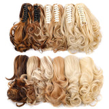 Popxstar Claw Ponytail Clip in Wavy Hair Extensions Short Curly Ponytail 12 Inch Natural Wave Hair Accessories for Women Girls Daily Use