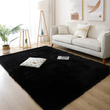 Popxstar White Fluffy Hall Carpet Modern Living Room Bedroom Home Decor Large Mats Thickened Non-Slip Girl Children's Room Pink Furry Rug