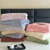 Popxstar Butterfly Jacquard Plush Blanket Summer Conditioning Bedding Nap Blanket Office Sofa Nap Blankets Soft Comfortable Bed Blankets