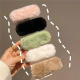 Popxstar Winter Plush Cute Hair Clip Grasping Lamb Children's Broken Hair Pin Clip Headwear Hair Accessories for Girls  Korean Style