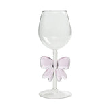 Popxstar  1pcs Elegant Borosilicate Glass Wine with Black Bow Romantic Valentine Champagne Cup Highball Creative Design