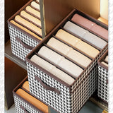 Popxstar Houndstooth Jeans Pants T-Shirt Storage Box Underwear Foldable Wardrobe Organizer For Clothes Separator Cabinet Oрганайзер