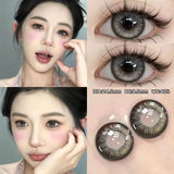 Popxstar 2PCS Colored Contact Lensee Myopia Green Natural Pupils Effect High Quality Lens With diopter Cosmetic Blue Twinkling Eye