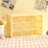 Popxstar Desktop 9 Grid Storage Boxes Organizer Transparent Small Drawer Partitioned Student Desk Wall-mounted Sundries Storage Box Cute