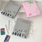 PU Leather Loose-Leaf Binder Cover A5 Size 3 Inch Photocard Album Shell Inner Pages Not Included Loose-Leaf Structure