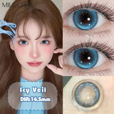 Hot Sale 1Pair Blue Colored Contact Lenses for Eyes Myopia Power Prescription Eye Lens Anime Cosplay Pink Pupils Lens